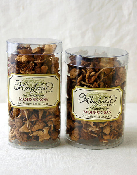 Wine Forest premium dried wild mousseron mushrooms ("Fairy Rings") in small and large resealable containers