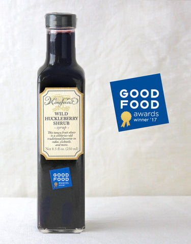 Bottle of Good Food Award-Winning Wine Forest Wild Huckleberry Shrub