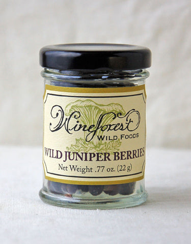 Jar of Wine Forest Wild Foods wild juniper berries, hand picked and sourced with care
